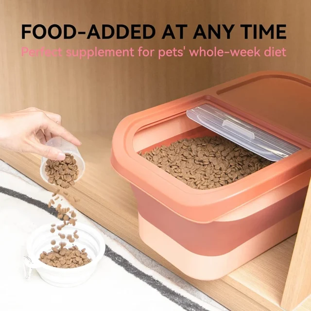 13LB Collapsible Pet Cat Dog Food Storage Container Folding Pet Food Container With Lids Sealing Box Kitchen Grain Storage Boxes - Image 3