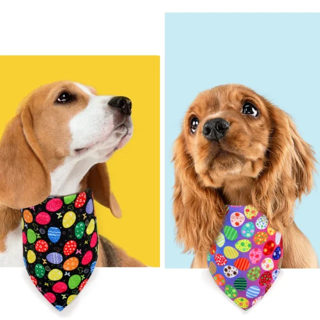 1 Pcs Dog Bandana Easter Day Rabbit Pet Dog Bandanas Scarf Polyester Small Dogs Cats Bandana Bibs Pet Accessories Supplies - Image 2