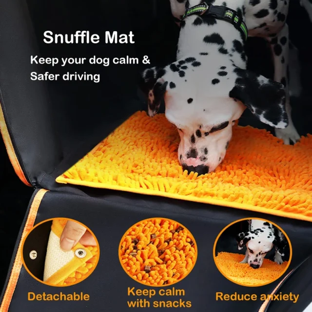 Benepaw Dog Car Seat Cover Snuffle Mat Anti Slip Waterproof Pet Back Seat Cover Mesh Window Hammock Cargo Liner SUV Truck Car - Image 3