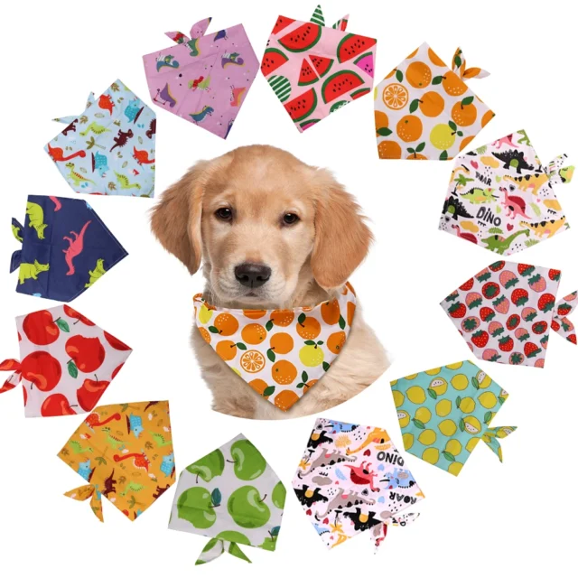 60pcs Fruit Style Dog Bandana Pet Bandanas Summer Adjustable Dog Triangular Scarf Puppy Cat Bibs Dog Accessories Pet Products - Image 4