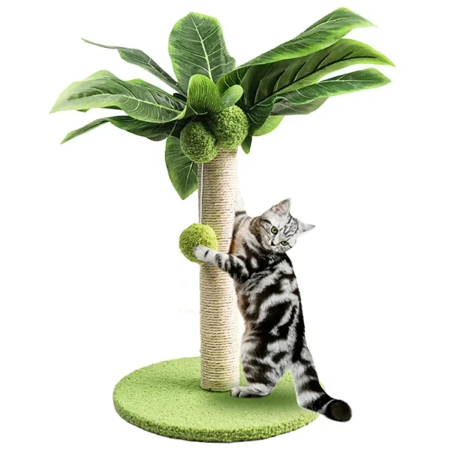 Indoor Home Cute Cat Scratching Board 15 Inch Cat Scratching Board with Drop Ball and Sisal Rope Pet Toy Supplies Ornament - Image 2