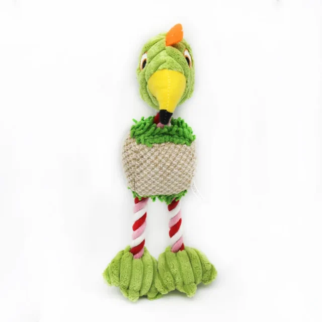 Tri color cotton rope pet toy, bird plush, bite resistant, teeth grinding, and sound producing pet toy, dog toy - Image 6