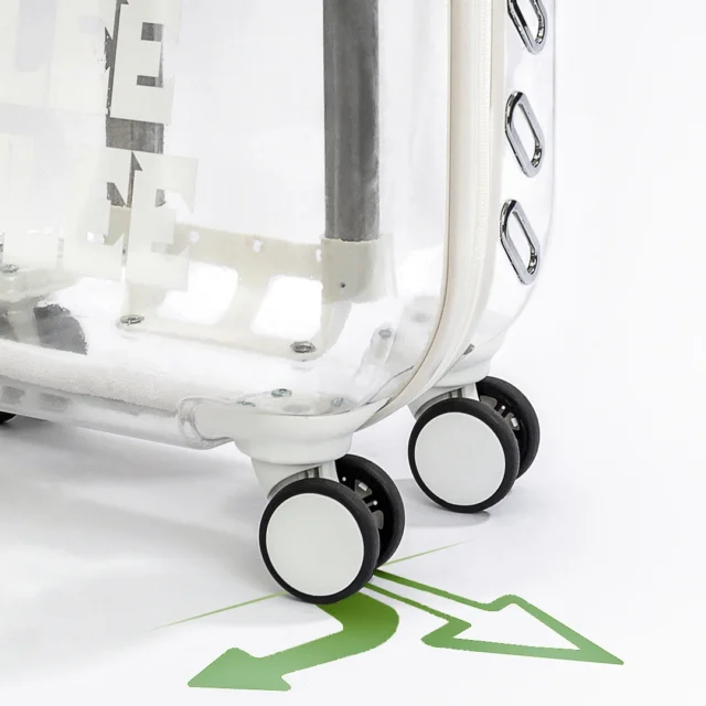 Transparent Capsule Pet Travel Trolley for Puppies Dogs Cat Carriers Bag with Trolleys Wheel - Image 6