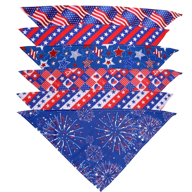 60Pcs American Independence Day Pet Bandanas for Small Dog Pet Cat Scarf Dogs Puppy Bibs Dog Grooming Accessories Pet Supplies - Image 5