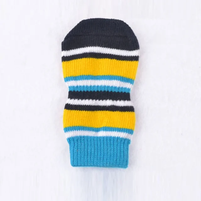 4pcs Cat Dog Knit Socks Color Random Warm Socks Small Dog Anti-Slip Socks Chihuahua Thick Paw Protector Booties Pet Accessories - Image 5