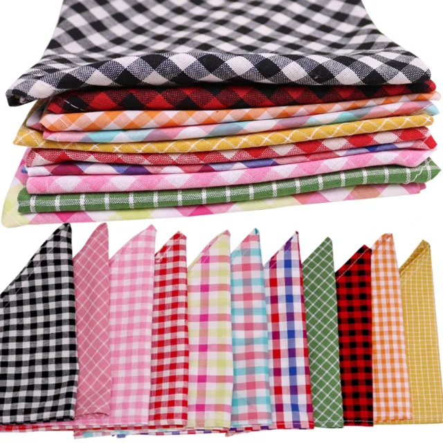 10 Pcs Pet Dog Cotton Bandanas Soft Plaid Pattern Pet Dog Cat Bandana Scarf Adjustable Dog Bandana Bibs Pet Supplier Grooming - Image 6