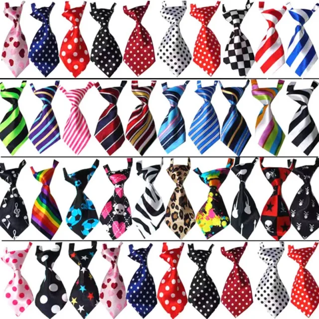 25/50/100pcs Small Dog Ties Solid Adjustable Pet Dog Cat Bow Ties Accessories Pet Neckties Ties Bowties Dog Holiday Products - Image 2