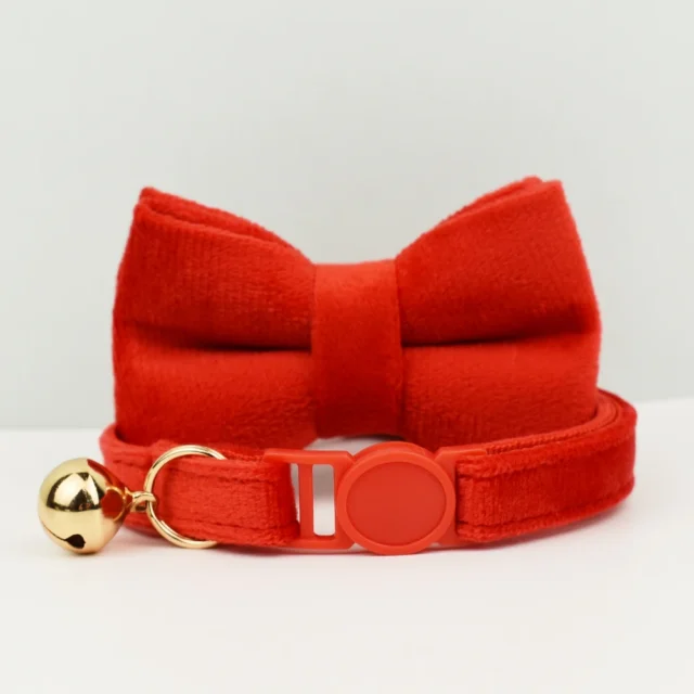 Cat Collar Bowknot Adjustable Safety pet collar Velvet cat collar Prevent cats from choking - Image 6