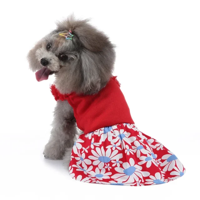 Summer Dog Dress with Cute Print, Pet Skirt Clothes for Small Dogs, Puppy and Cat Princess, Bowknot Dresses, Pet Accessories - Image 4