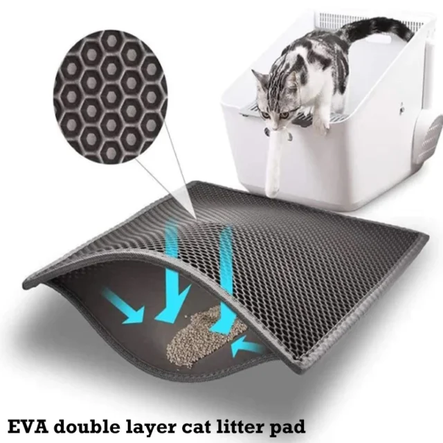 Waterproof Pet Cat Litter Mat Double Layer Pet Litter Box Mat Non-slip Sand Cat Pad Washable Bed Mat Clean Pad Products - Image 2