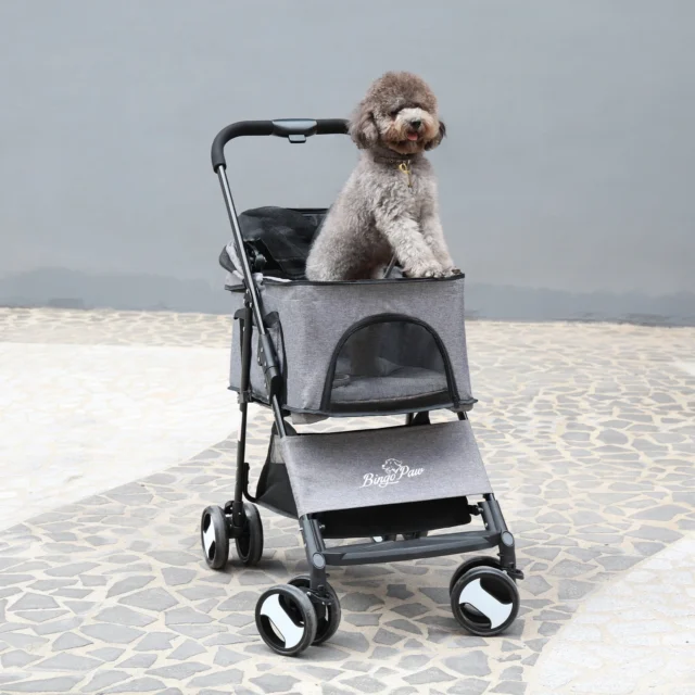 Large Pet Stroller Pram Dog Carrier Trailer Stroller Travel Walk Carrier with Detachable Carrier Cart Load 30kg - Image 2