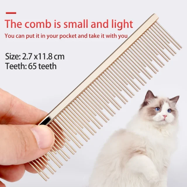 High Grade Cat Comb Suitable For Small And Medium Muppet Short Needle Cat Comb Open Knot To Float Hair S Double Tooth Row Comb - Image 2