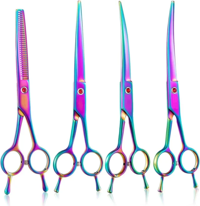 7Inch Pet Grooming Dog Scissors set Right and Left Hand Dog Grooming Hair Shears Professional Thinning Scissors - Image 6