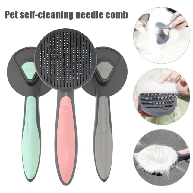 Kimpets Cat Comb Dog Hair Remover Brush Pet Grooming Slicker Needle Comb Removes Tangled Self Cleaning Pet Supplies Accessories - Image 5