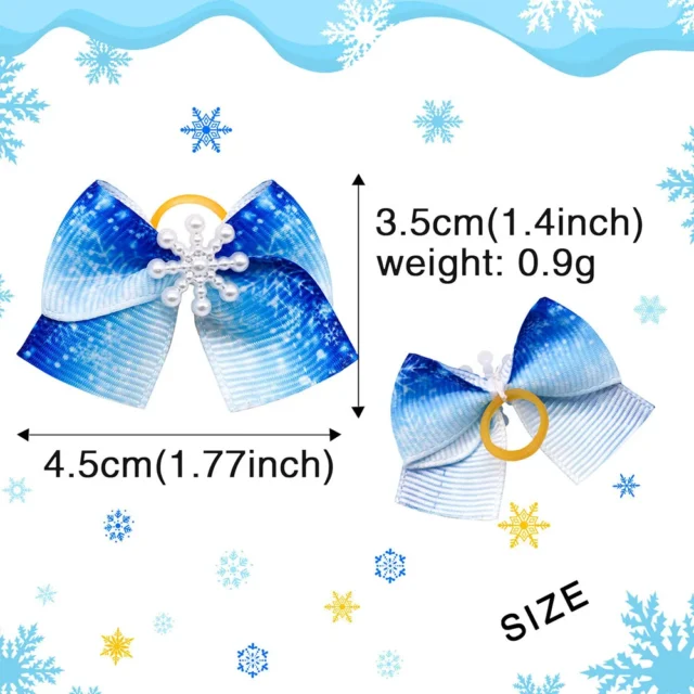 20PCS Winter Dogs Hair Bows Snowflakes Small Dog Bows Fashion Pet Dog Bowknot Small Dog Cat Grooming Pet Supplies - Image 5