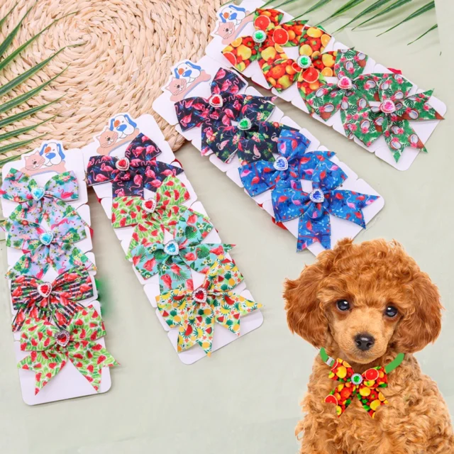 4PCS/SET New Dog Bowties Summer Dog Bow Ties Fruit Style Adjustable Pet Collars Puppy Kitten Bowties For Small Dogs Accessories - Image 6