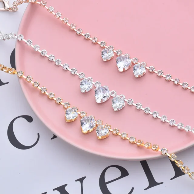 Luxury Cat Rhinestone Necklace Simple Bright Peach Heart Zircon Bling Grooming Puppy Kitten Cat Dog Pet Collars Cat Supplies