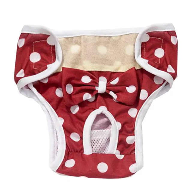 Dog Physiological Pants Cute Print Pet Underwear Female Dog Diper Panties Bowknot Princess Pet Menstrual Pants New Puppy Clothes - Image 5