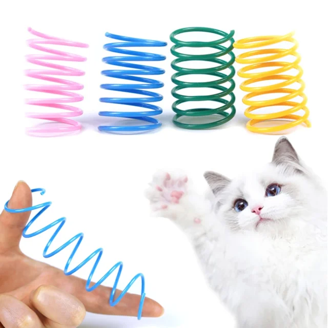 4/8/16/20pcs Cat Spring Toy Colorful Springs Cat Pet Toy Kitten Cat Toys Wide Durable Heavy Gauge Coil Spiral Springs Toys