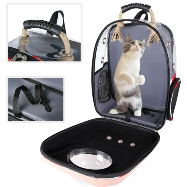 Outdoor Travel Puppy Cat Backpack Carrier Bag Breathable Pet Space Capsule Transporter Foldable - Image 4