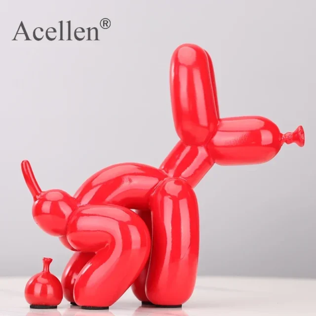 Resin Cute Squat Poop Balloon Dog Animals Figurine Shape Statue Art Sculpture Figurine Craftwork Tabletop Home Decor Accessories