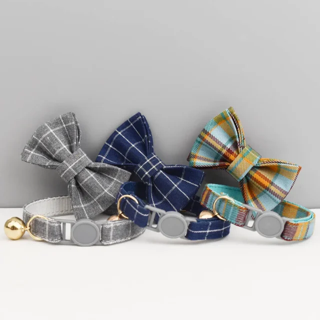 Cat Collar Bowknot Adjustable Safety Personalized pet collar Customized Name Soft - Image 3