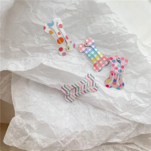 5Pcs/Lot Cute Dog Hairpin Colorful Printed Bone Shaped Hairpin Cat Accessories for Chihuahua Puppy Cat Grooming Supplies - Image 5