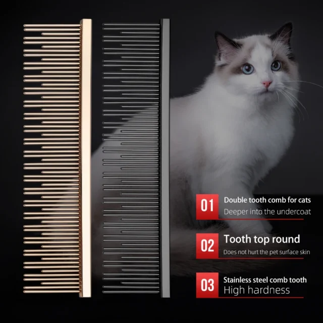 High Grade Cat Comb Suitable For Small And Medium Muppet Short Needle Cat Comb Open Knot To Float Hair S Double Tooth Row Comb - Image 5