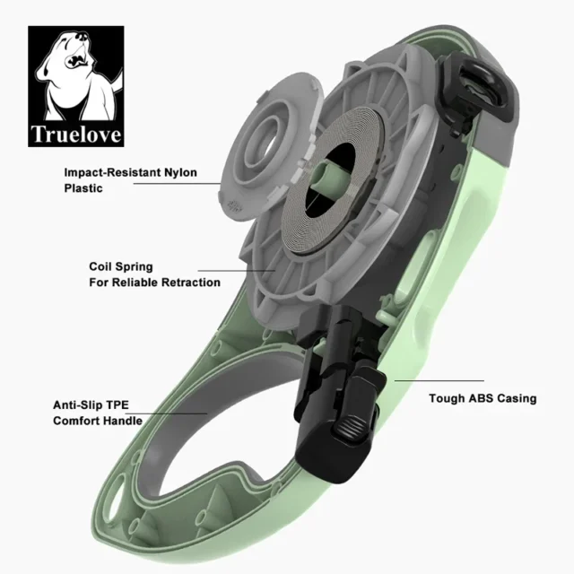 Truelove Tangle Free Retractable Dog Leash 16 Ft Strong Nylon Tape One-Handed Brake Pause Lock Dog Cat Owners Reliable TLL5001 - Image 5