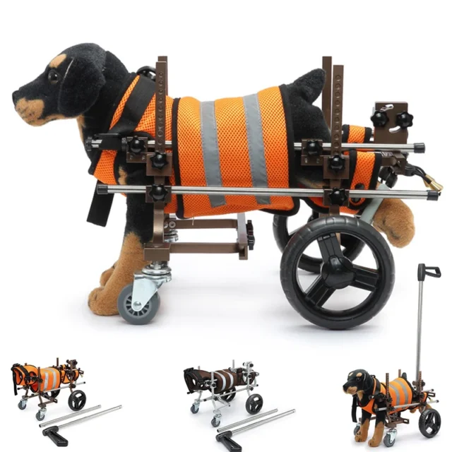 Four Wheel Wheelchair for Pet Dog, Rehabilitation for Old Dog, Assisted Walking, Quadriplegia Dog, Pet Supplies - Image 3