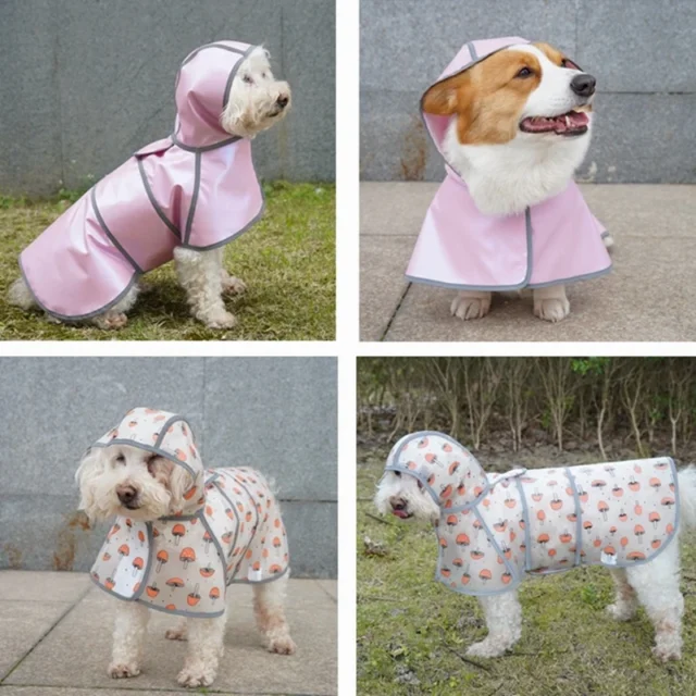 Reflective Light Rain Coat for Dogs and Cats, Waterproof Jackets, Cape PU Raincoat for Outdoor Puppy, Pet Apparel Clothes Hoody - Image 3