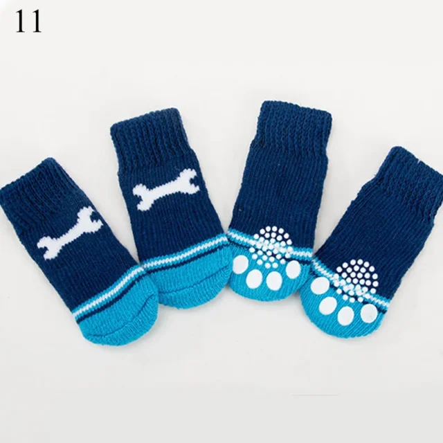 4Pcs Winter Warm Dog Socks Cute Cartoon Anti Slip Skid Pet Shoes Socks Soft Breathable Paw Protector for Small Puppy Cat Dogs - Image 5