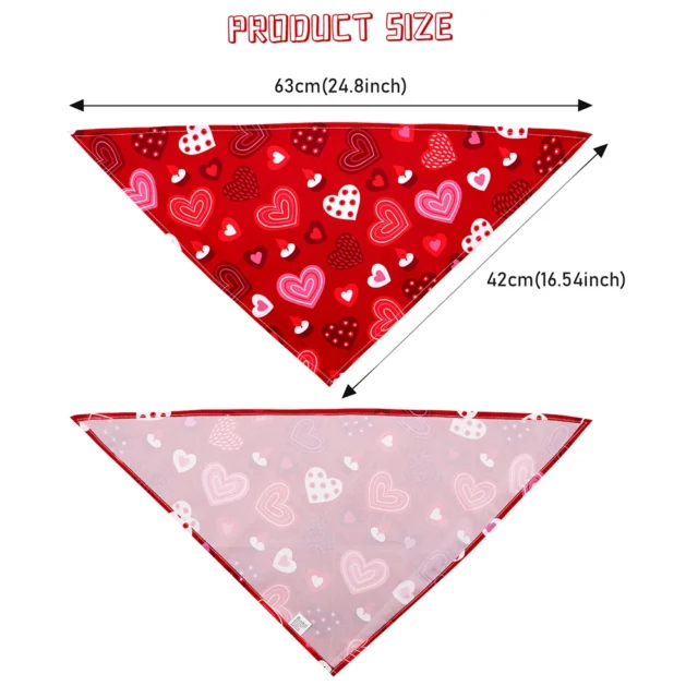 50pcs Valentine's Day Large Dog Bandanas For Dogs Triangular Scarf Small Medium Pet Dogs Saliva Towel Dog Accessories - Image 3