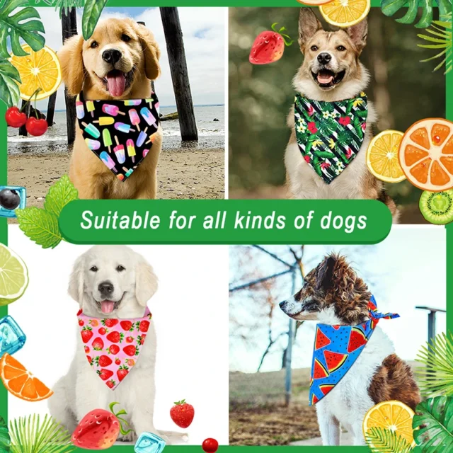 1 Pcs Dog Bandanas Summer Dog Accessories Cotton Pet Dog Bandana Scarf Small Dogs Cats Bibs Pet Accessories Bandanas For Dogs - Image 2