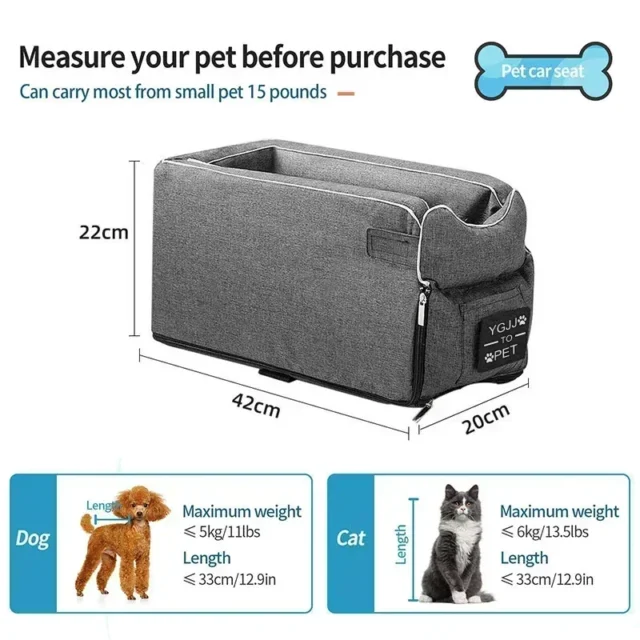 Portable Cat Dog Bed Travel Central Control Car Safety Pet Seat Transport Dog Carrier Protector For Small Dog Chihuahua Teddy - Image 6