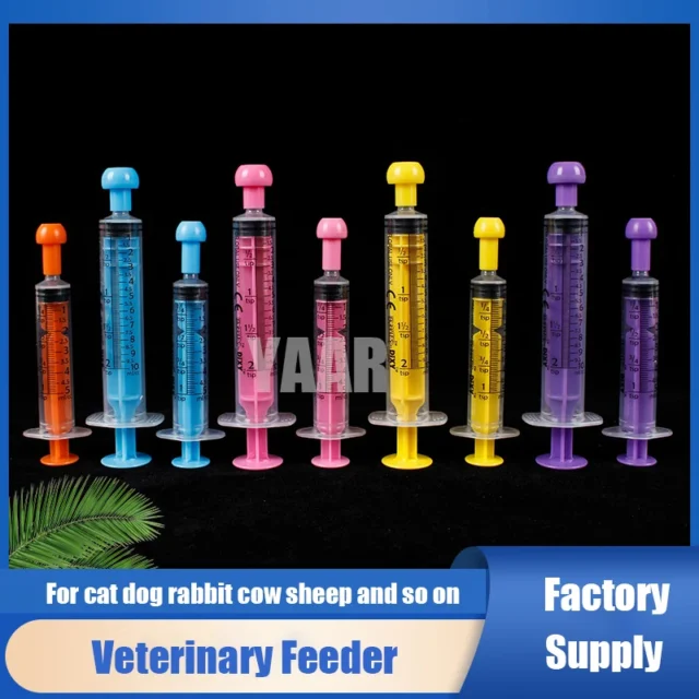 Disposable Veterinary Syringe Feeder Pet Medicine Liquid Food Syringe Feeder For Farm Animal Cat Dog Cattle Sheep Horses 5/10ml - Image 2