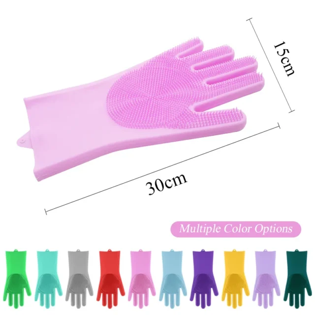 Pet Grooming Cleaning Gloves Dog Cat Bathing Shampoo Glove Scrubber Magic Dishwashing Cleanner Sponge Silicon Hair Removal Glove - Image 6