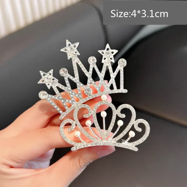 Crown Bows Pet Haircomb Crystal Pet Dog Hair Clips for Puppy Dogs Cat Yorkie Teddy Hair Grooming Pet Hair Accessories - Image 3