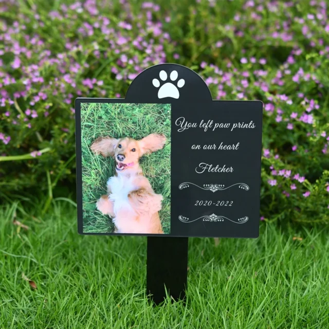 Personalised Pet Memorial Stake Acrylic Marker Grave Pet Gravestones Cat Dog Souvenirs Pet Loss Add Photo And Text Memorial Gift - Image 2