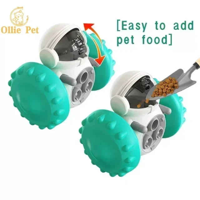 Dog Treat Toy Interactive Tumbler Robot Slow Food Feeder Puppy Cat Snack Treat Dispenser Dog Supplies for Pet Dogs IQ Training - Image 3