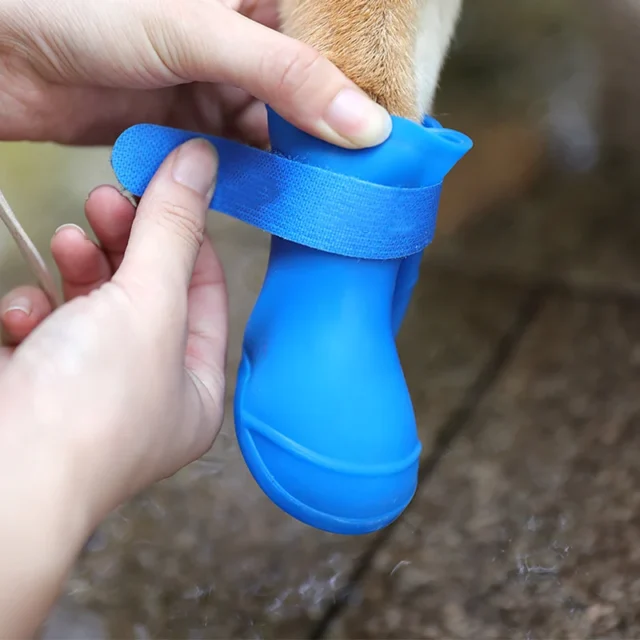 4Pcs Pet WaterProof Rainshoe Anti-slip Rubber Boot For Small Medium Large Dogs Cats Outdoor Shoe Dog Ankle Boots Pet Accessories - Image 4