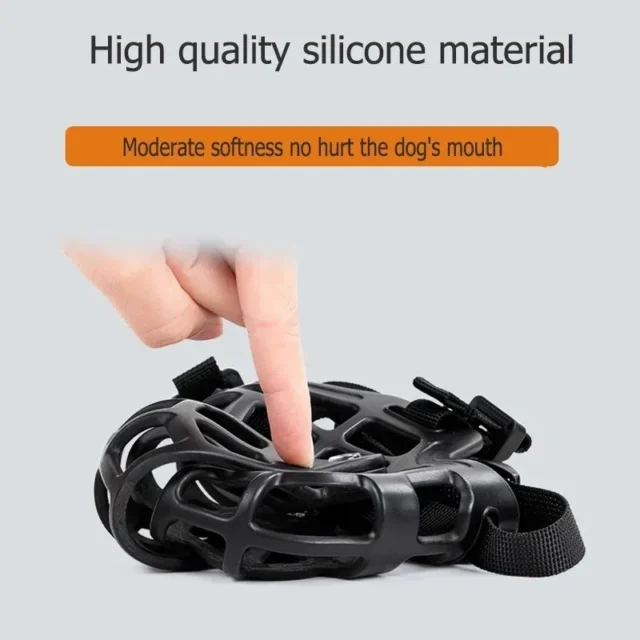 Soft Glue Adjustable Dog Muzzle, Anti-biting, Chewing Mask, Breathable Dog Muzzle, Durable, Strong Basket, Dog Supplies - Image 3