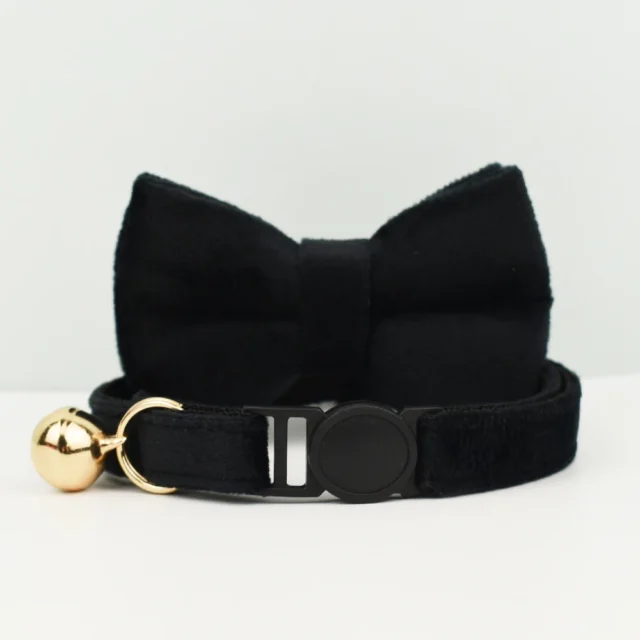 Cat Collar Bowknot Adjustable Safety pet collar Velvet cat collar Prevent cats from choking - Image 5