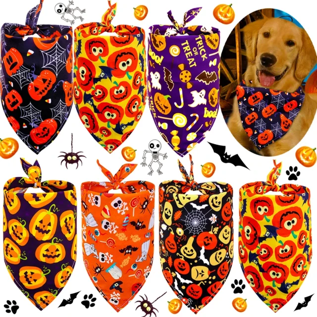 1Pcs Dog Bandanas Halloween Pet Dog Bandanas Scarf Small Dog Cat Puppy Bibs Pet Supplies For Small Dogs Pet Accessories