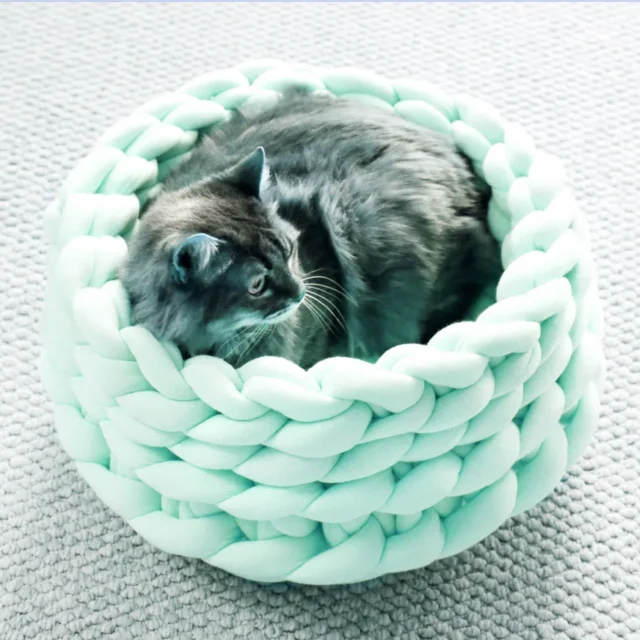 Round Fluffy Sleeping Basket Bed for Pets, Cat House Cushion, Soft Long Plush, Warm Pet Mat, Cute Kennel, Comfortable Touch - Image 3