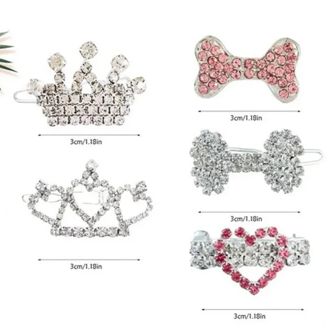 Fashion Crystal Rhinestone Dog Hair Clip Crown Accessories Pet Grooming for Puppy Cats Pet Hairpins Dog Multicolor Cat Headwear - Image 6