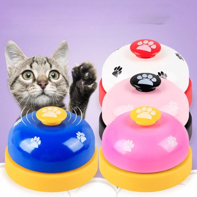 1Pcs Stainless Steel Plastic Pet Dog Cat Training Bell Metal Bell Creative Paint Pet Toys Training Call Bell Dog Cat Toys