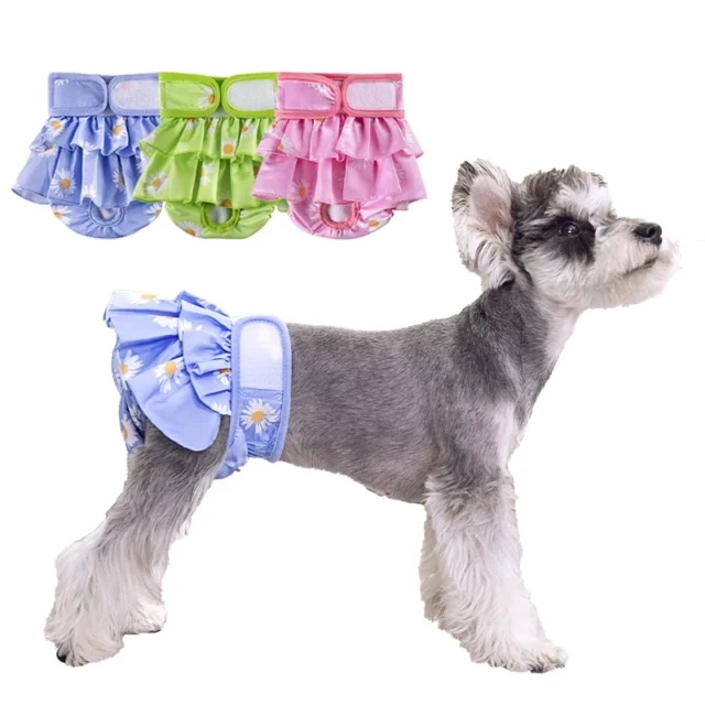 Female Dogs Diaper Washable Pets Physiological Pants Sanitary Panties Leakproof Menstrual Underwear for Small Large Dogs Shorts