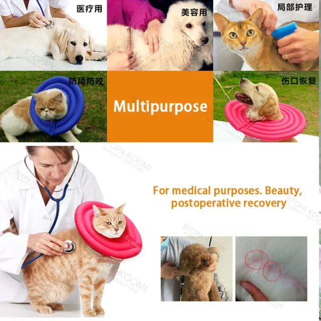 Cat Cone Collar Soft Licking,Neck Donut Collar/Elizabeth Recovery Collar/e Collar/Puppy After Surgery Cones to Stop Itching - Image 2