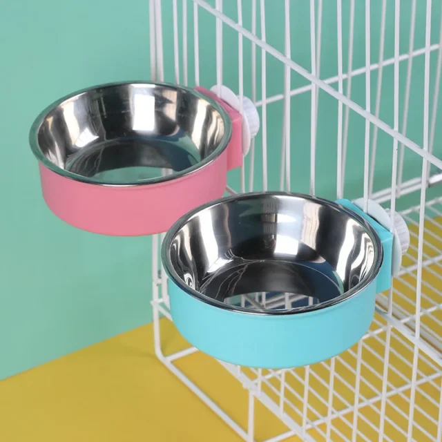 Pet Feeding Bowl Hanging Non-Slip Cats Dogs Food Bowls Stainless Steel Puppy Water Feeder Can Be Fixed On The Cage Pets Supplies - Image 2